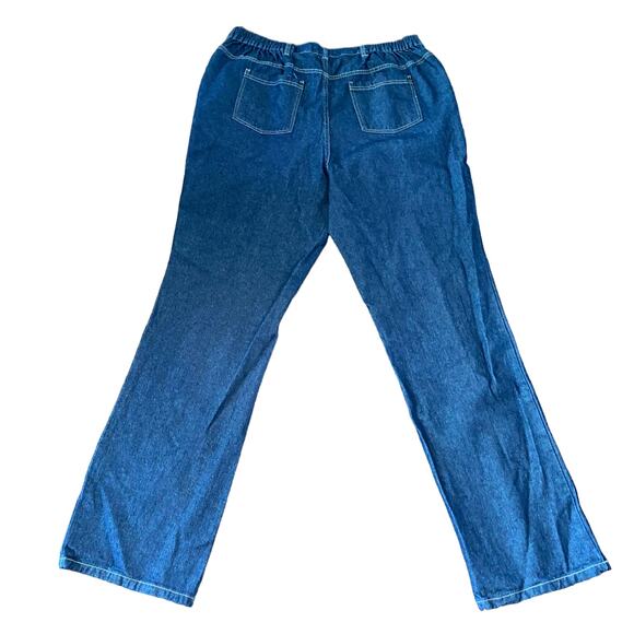 Woman Within Elastic Waist 5-pocket high rise Dark Wash Jeans 20W Tall - Picture 11 of 15